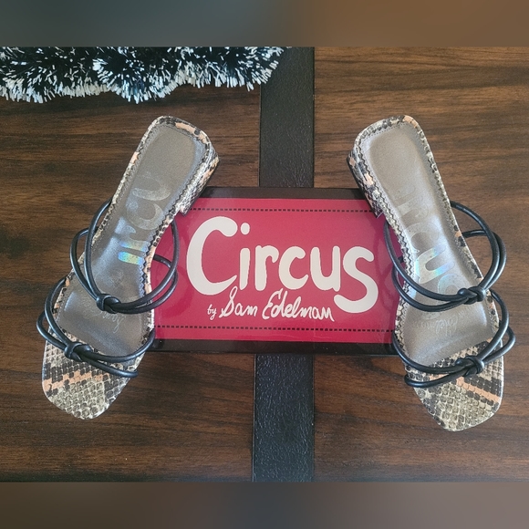 Circus by Sam Edelman Snake Print Heel Sandals Size 8 - Picture 3 of 9